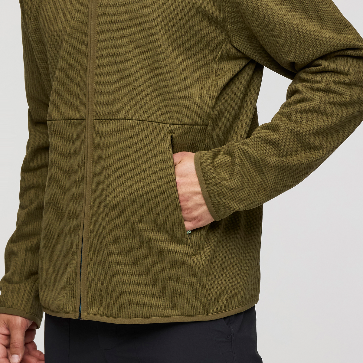 Envo Fleece Full-Zip Jacket - Men's, Heather Live Oak, Model Kellan