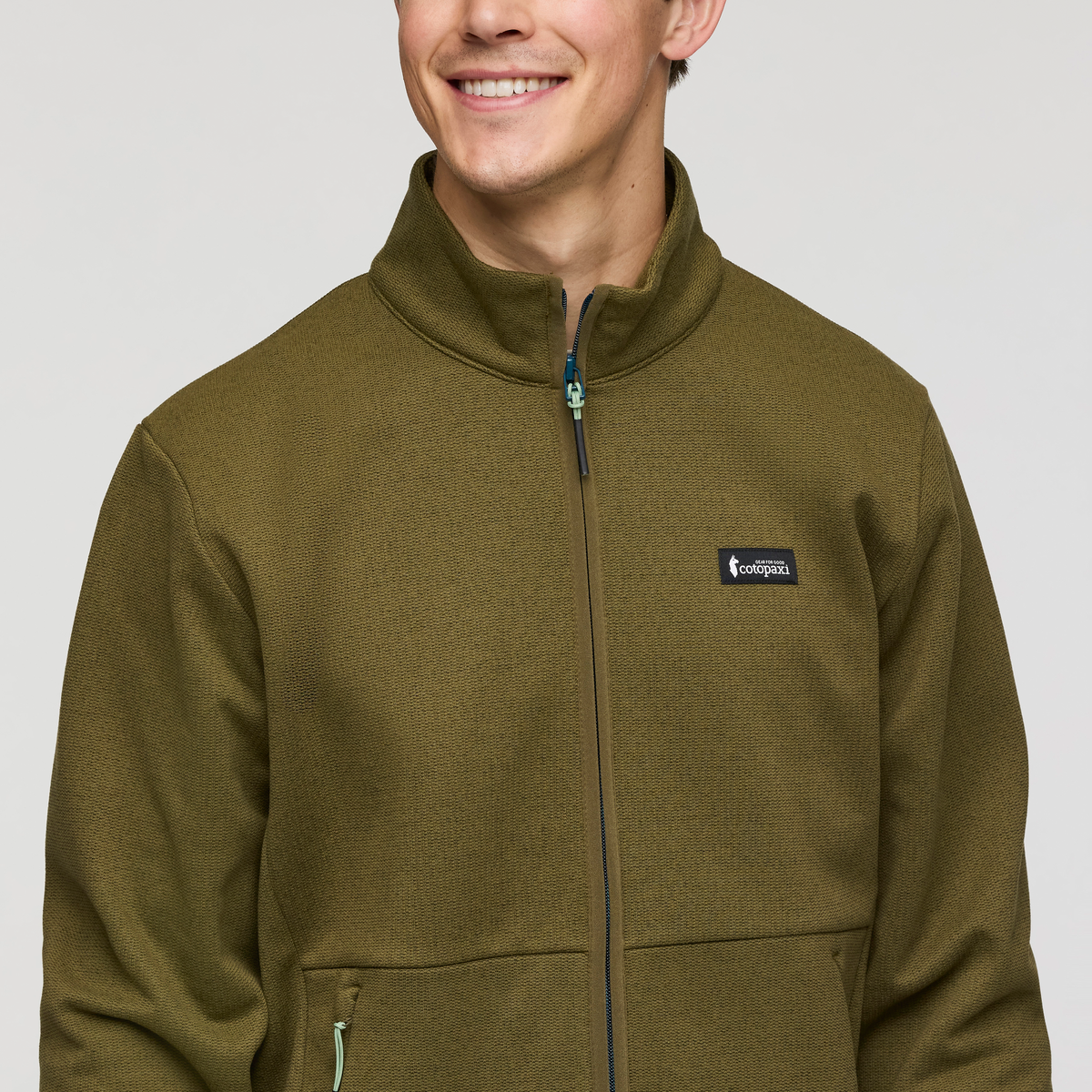 Envo Fleece Full-Zip Jacket - Men's, Heather Live Oak, Model Kellan