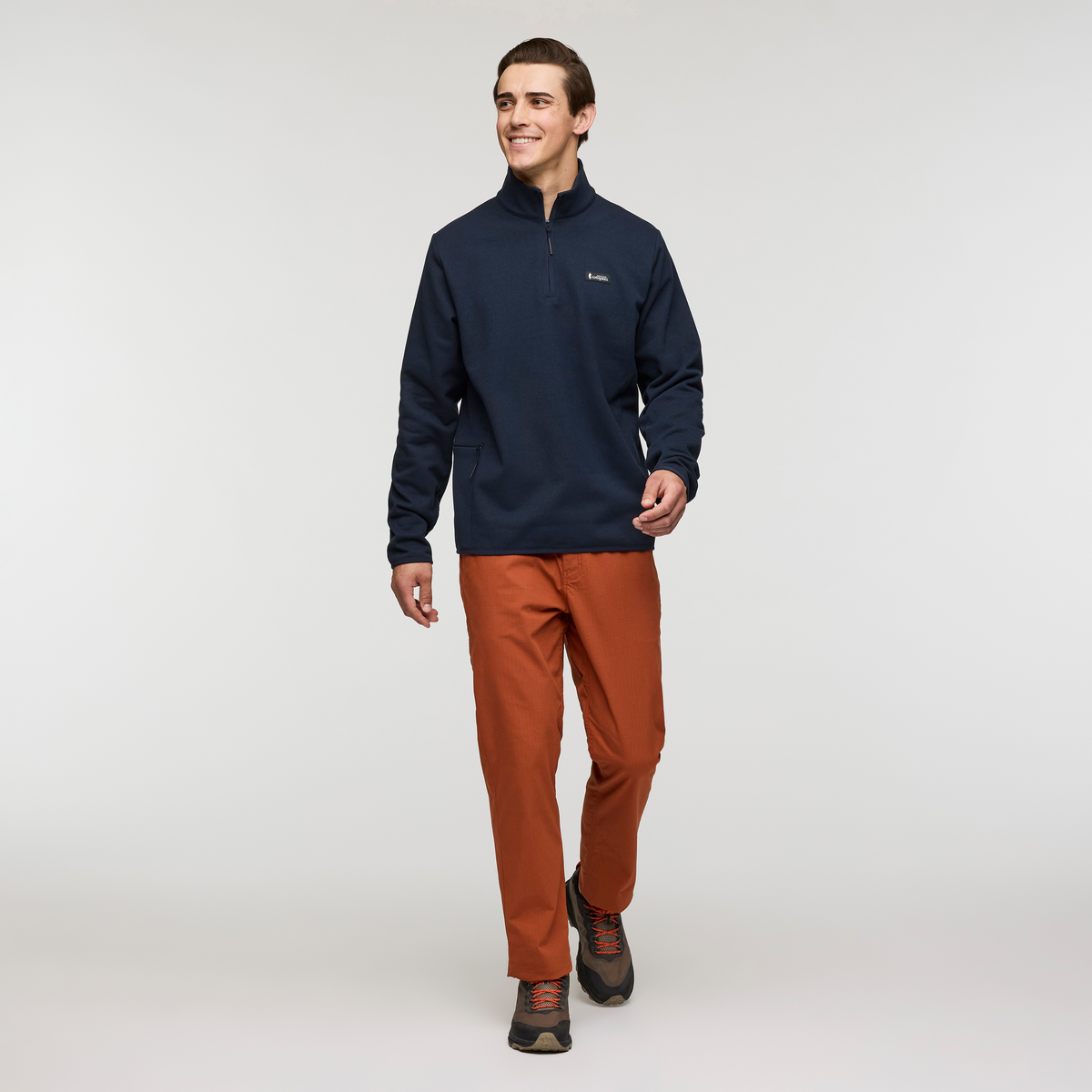 Envo Fleece Quarter-Zip Pullover - Men's, Heather Carbon, Model Kellan