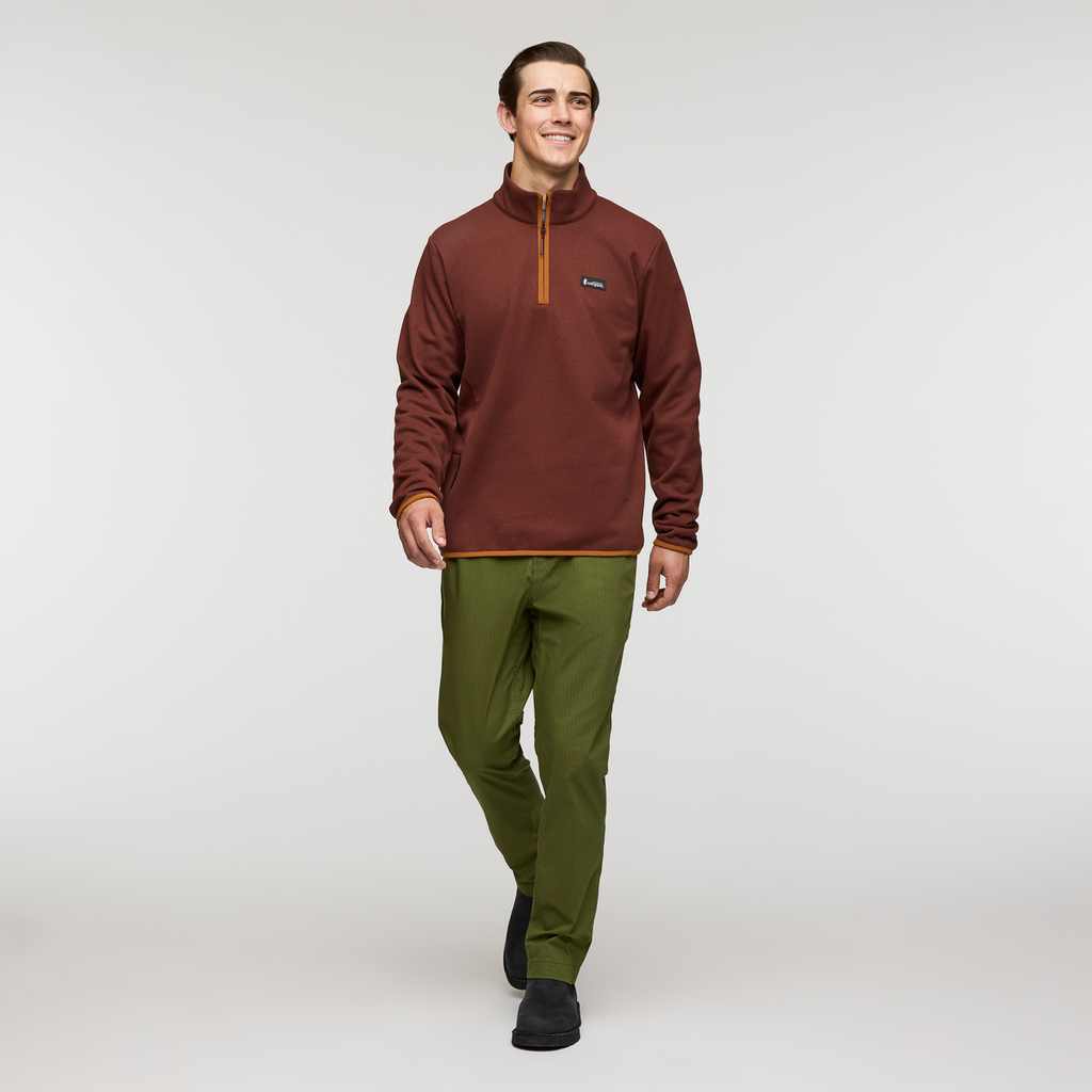 Envo Fleece Quarter-Zip Pullover - Men's, Heather Chestnut, Model Kellan