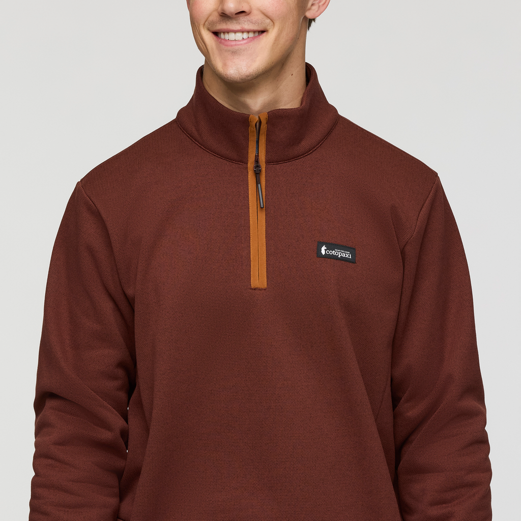 Envo Fleece Quarter-Zip Pullover - Men's, Heather Chestnut, Model Kellan