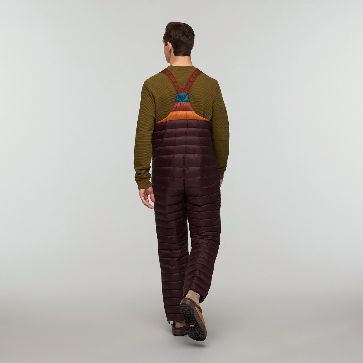 Fuego Down Overall - Men's, Coffee Stripes, Model Kellan