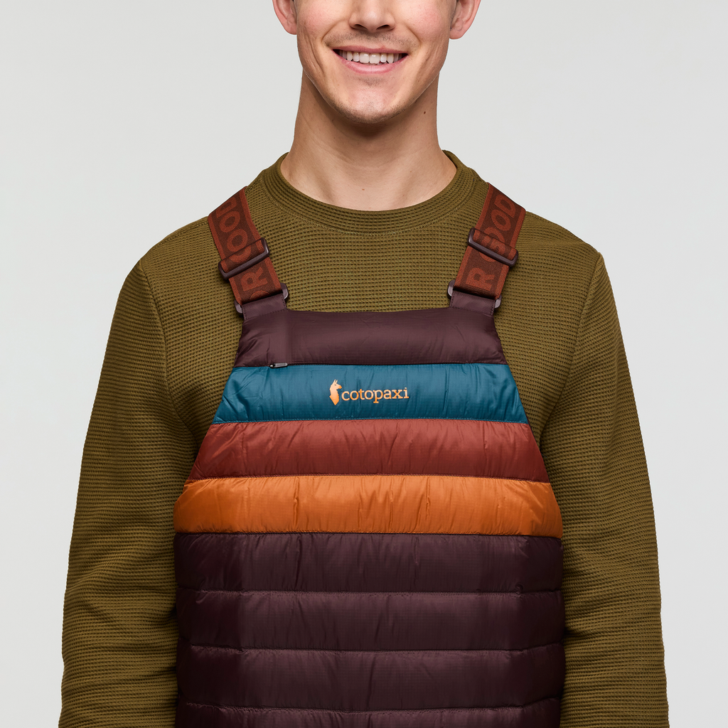 Fuego Down Overall - Men's, Coffee Stripes, Model Kellan
