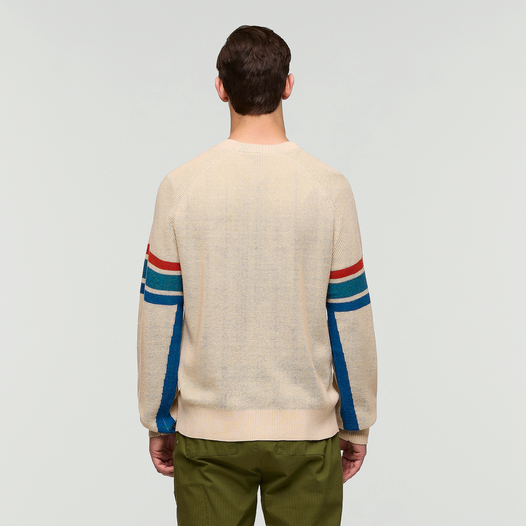 Libre Waffle Crew Sweater - Men's, Cream, Model Kellan