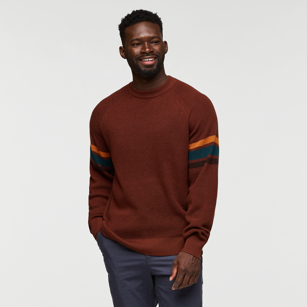 Libre Waffle Crew Sweater - Men's, Rusty, Model Kirk