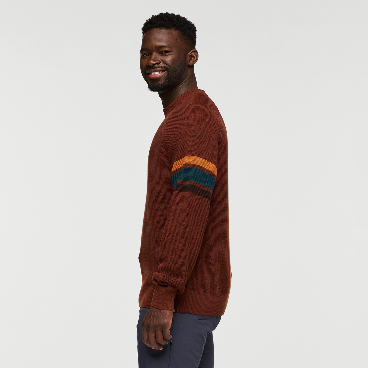 Libre Waffle Crew Sweater - Men's, Rusty, Model Kirk