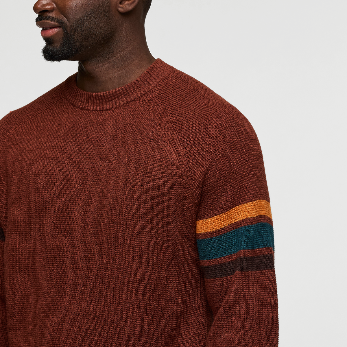 Libre Waffle Crew Sweater - Men's, Rusty, Model Kirk