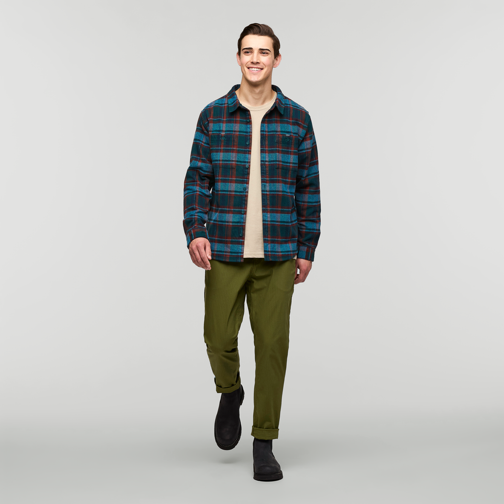 Mero Organic Flannel Shirt - Men's, Abyss Plaid, Model Kellan