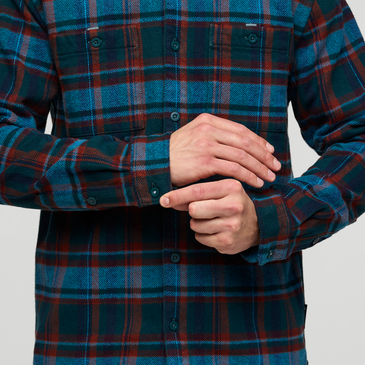 Mero Organic Flannel Shirt - Men's, Abyss Plaid, Model Kellan