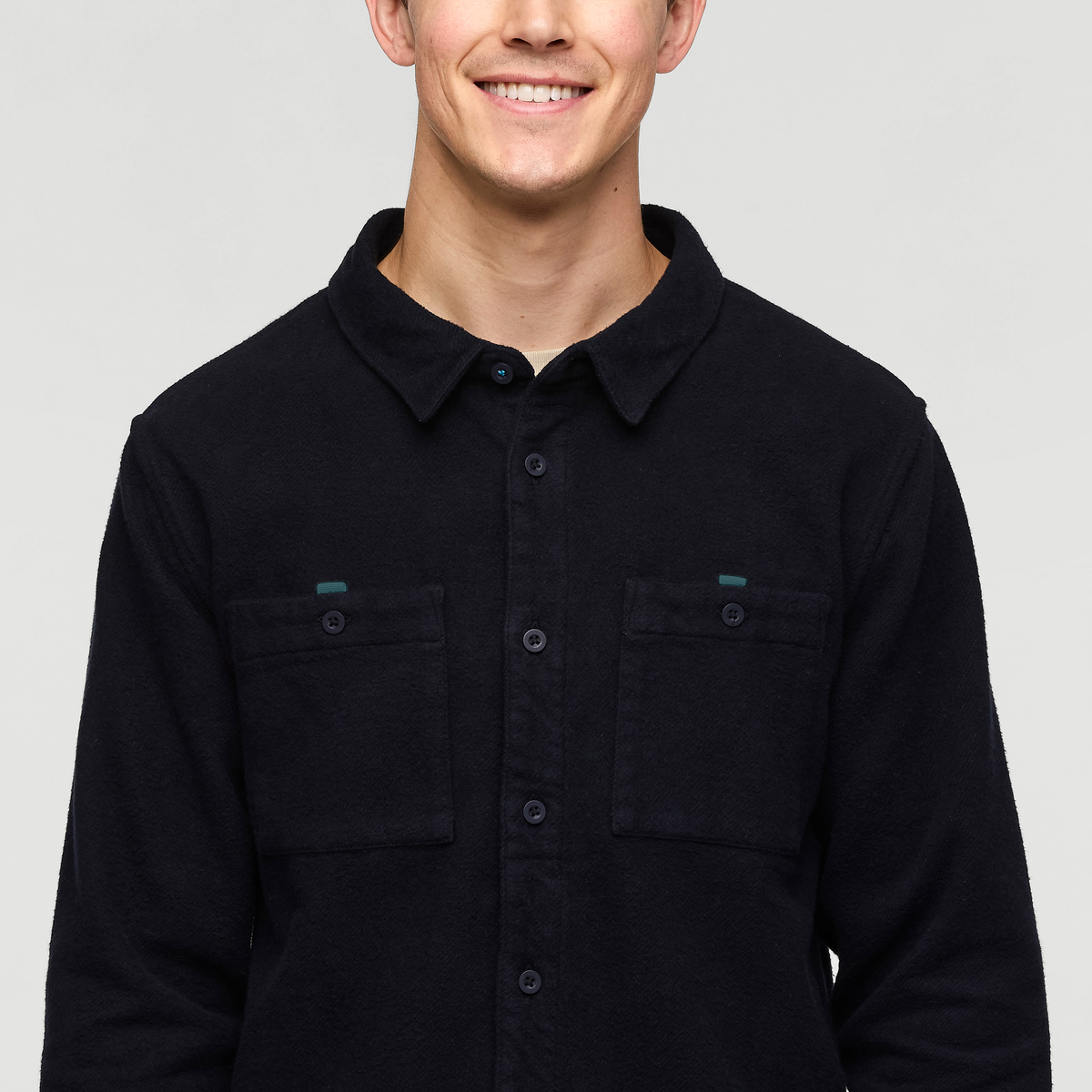 Mero Organic Flannel Shirt - Men's, Carbon, Model Kellan