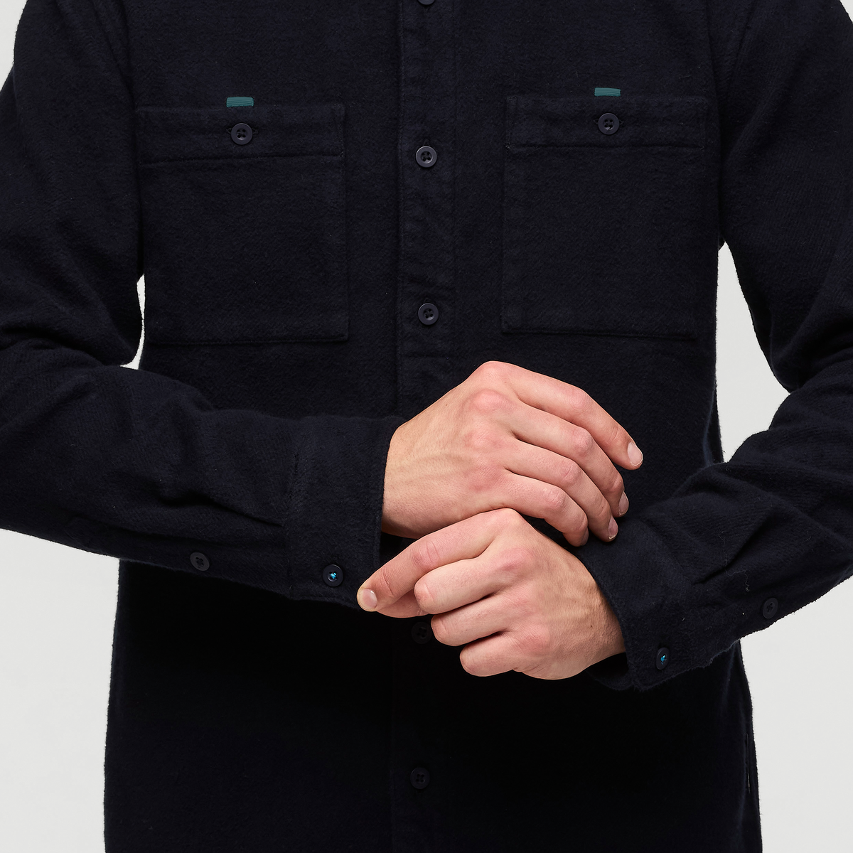 Mero Organic Flannel Shirt - Men's, Carbon, Model Kellan