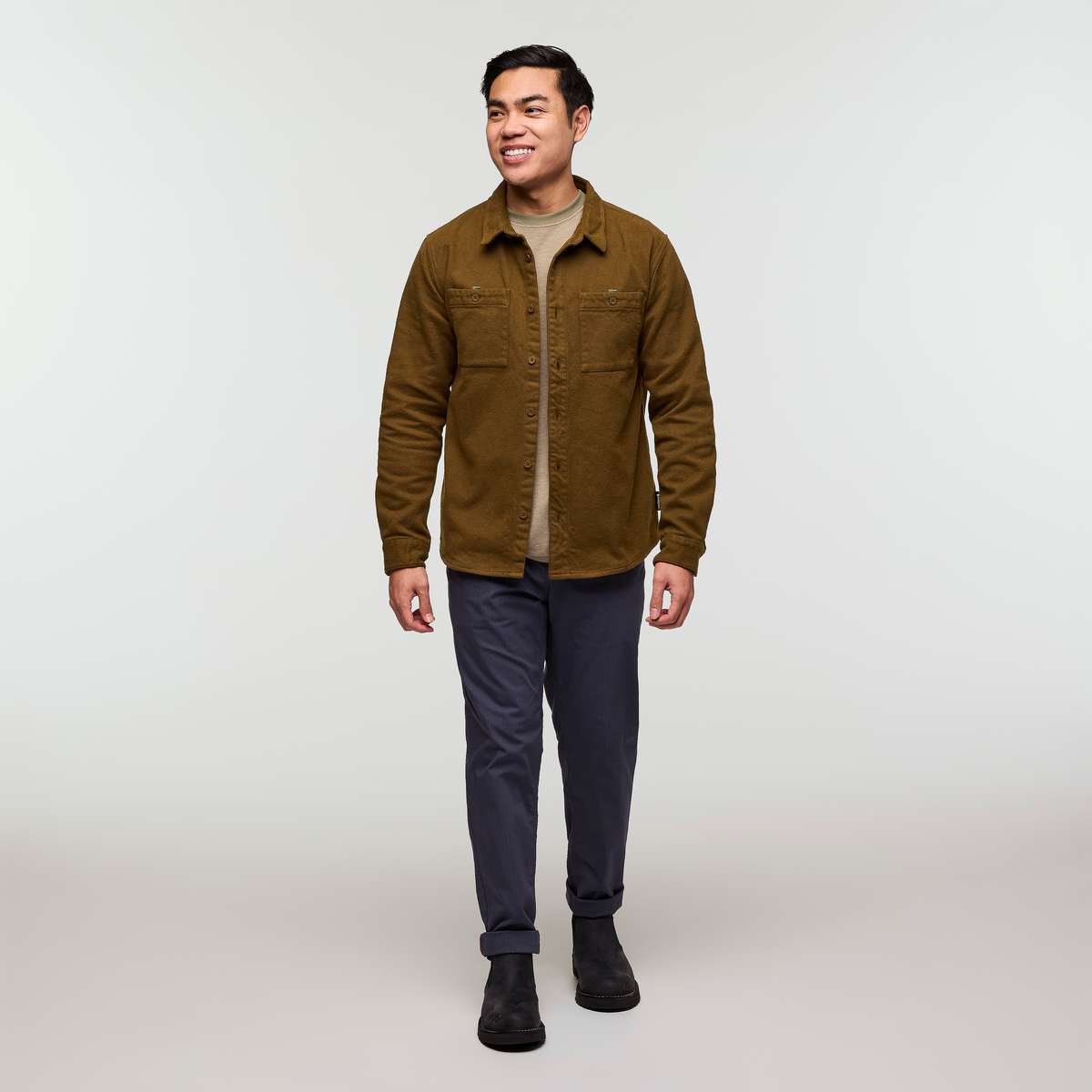 Mero Organic Flannel Shirt - Men's, Live Oak, Model Justin