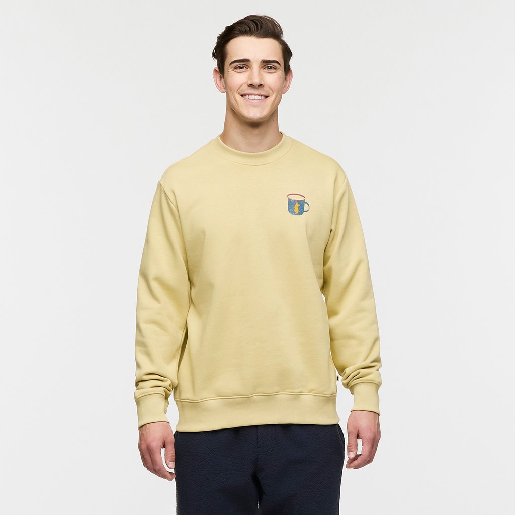 Morning Brew Crew Sweatshirt - Men's, Grain, Model Kellan