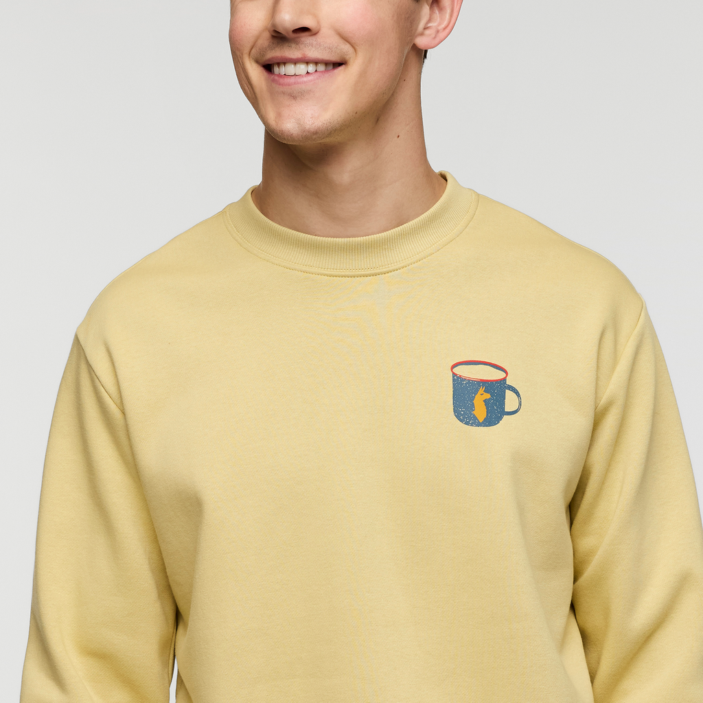 Morning Brew Crew Sweatshirt - Men's, Grain, Model Kellan