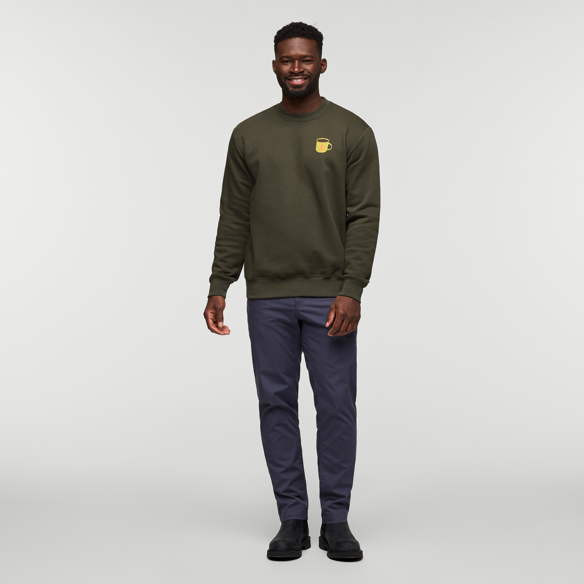 Morning Brew Crew Sweatshirt - Men's, Woods, Model Kirk