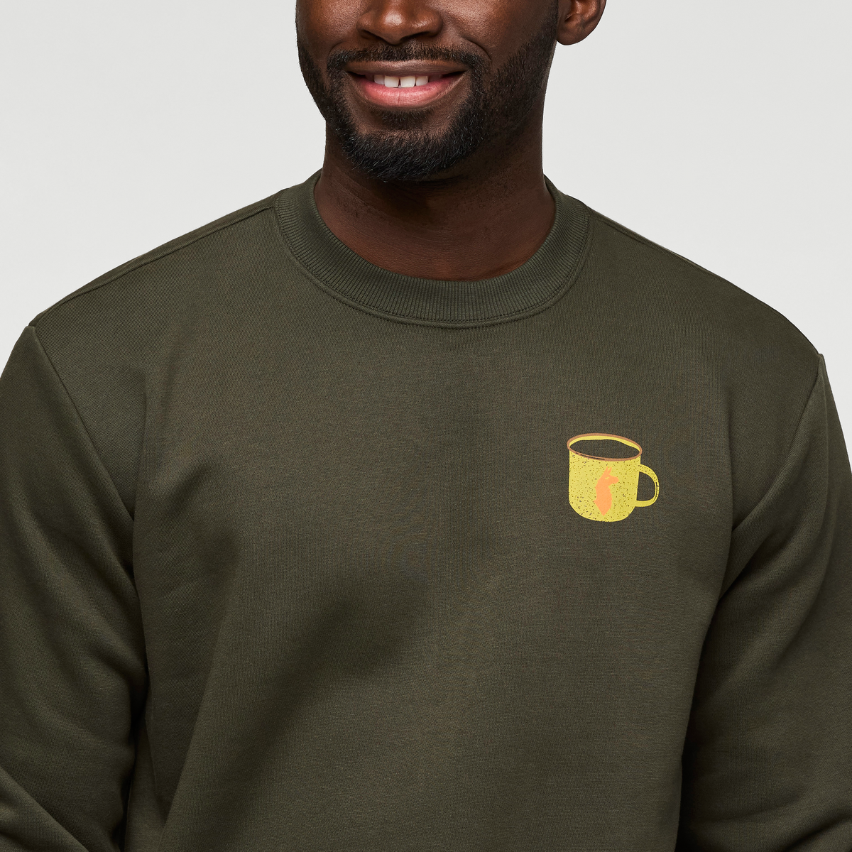 Morning Brew Crew Sweatshirt - Men's, Woods, Model Kirk