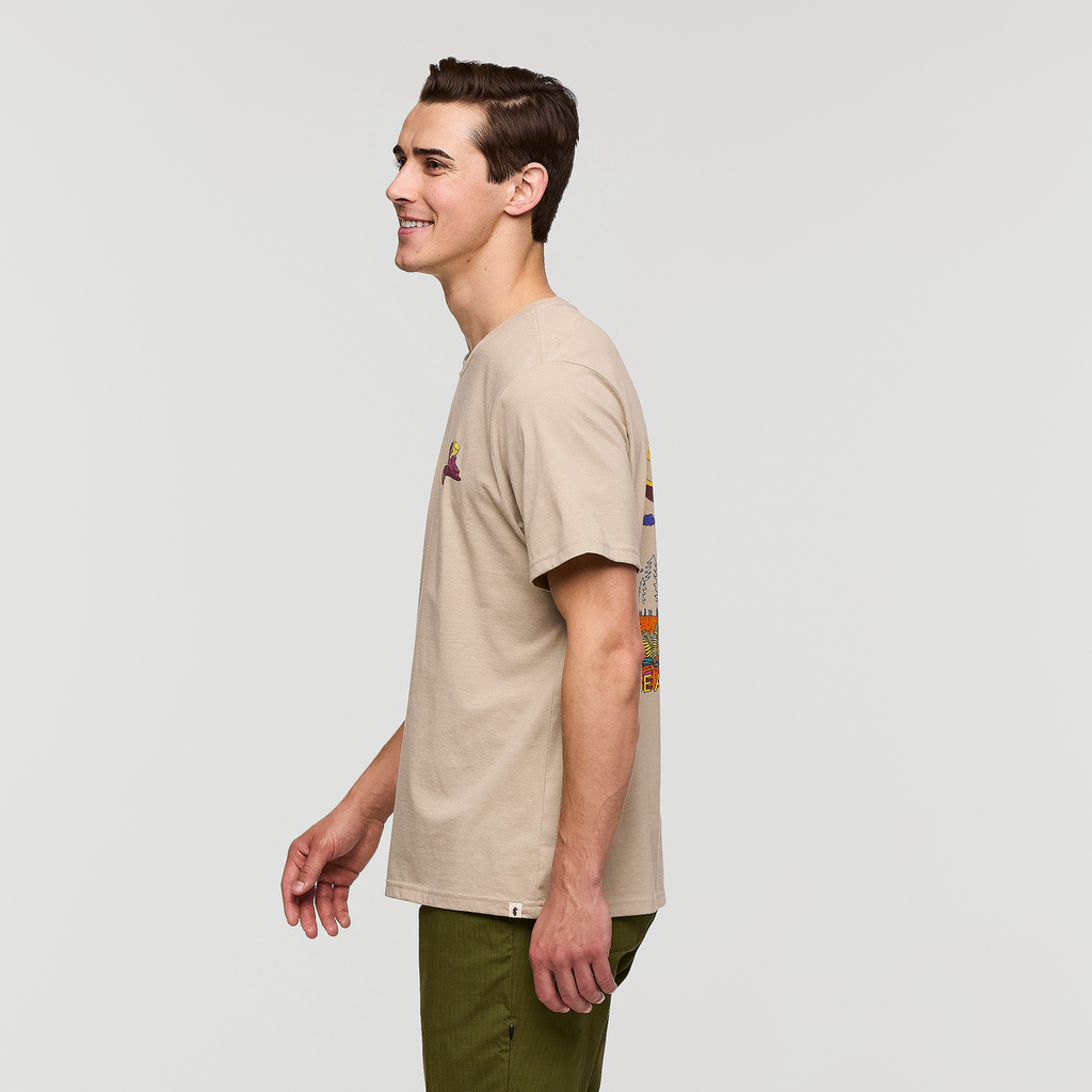 On the Trail Again T-Shirt - Men's, Pebble, Model Kellan