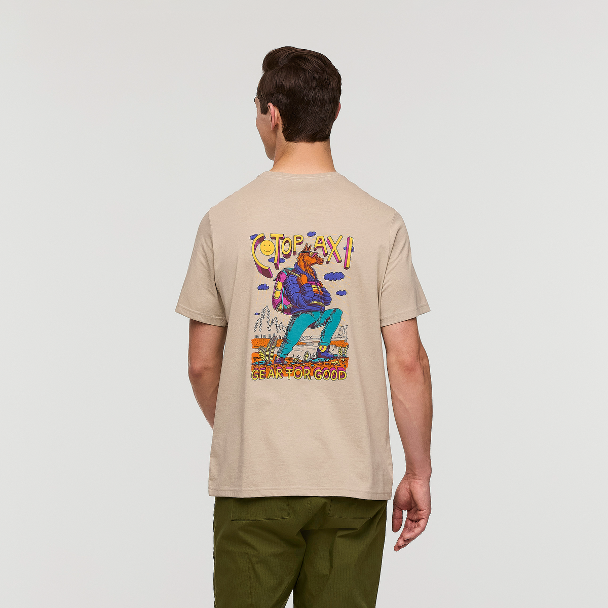 On the Trail Again T-Shirt - Men's, Pebble, Model Kellan