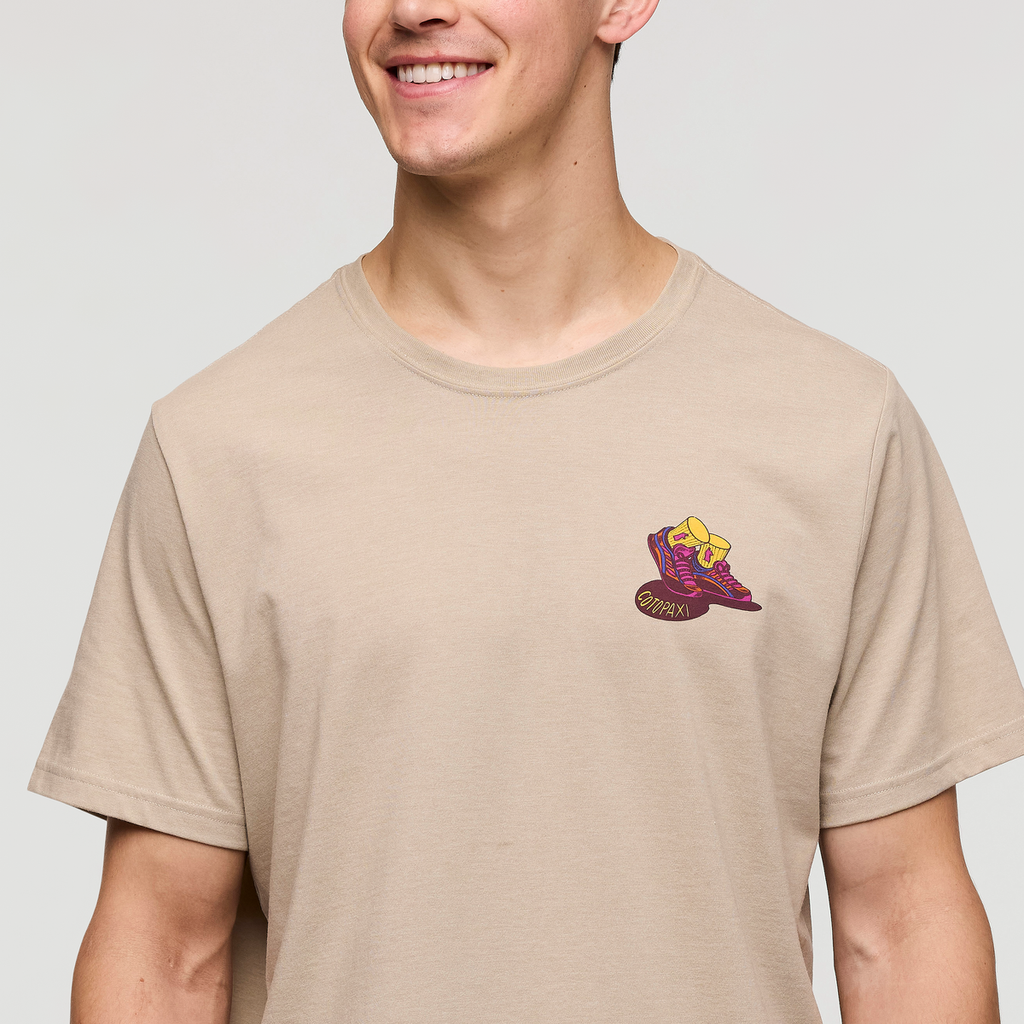 On the Trail Again T-Shirt - Men's, Pebble, Model Kellan