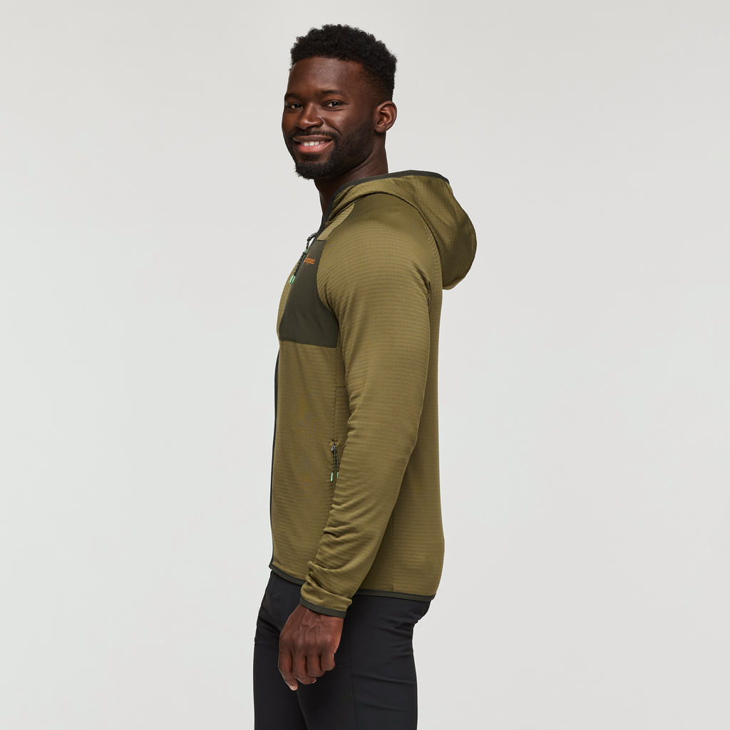 Otero Fleece Full-Zip Hooded Jacket - Men's, Live Oak, Model Kirk