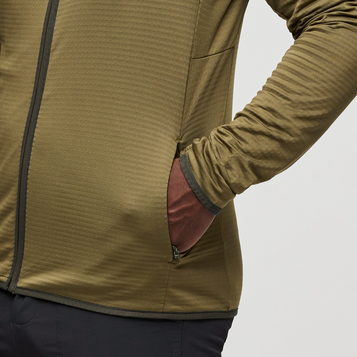 Otero Fleece Full-Zip Hooded Jacket - Men's, Live Oak, Model Kirk