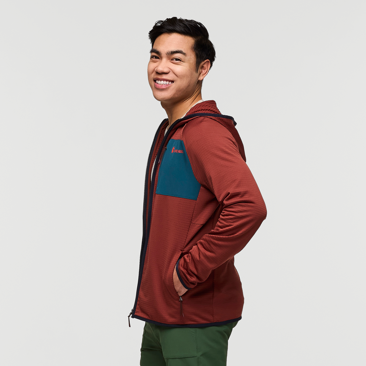 Otero Fleece Full-Zip Hooded Jacket - Men's, Rusty, Model Justin