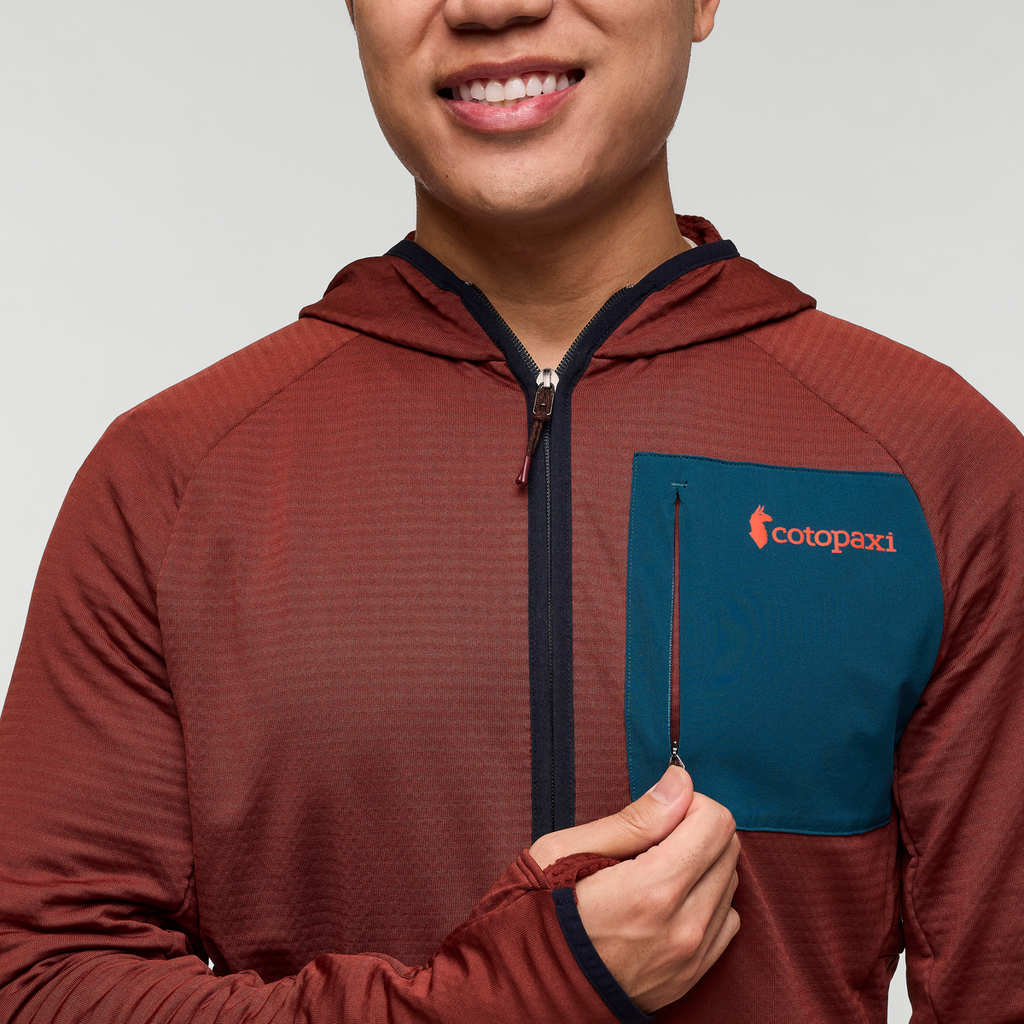 Otero Fleece Full-Zip Hooded Jacket - Men's, Rusty, Model Justin