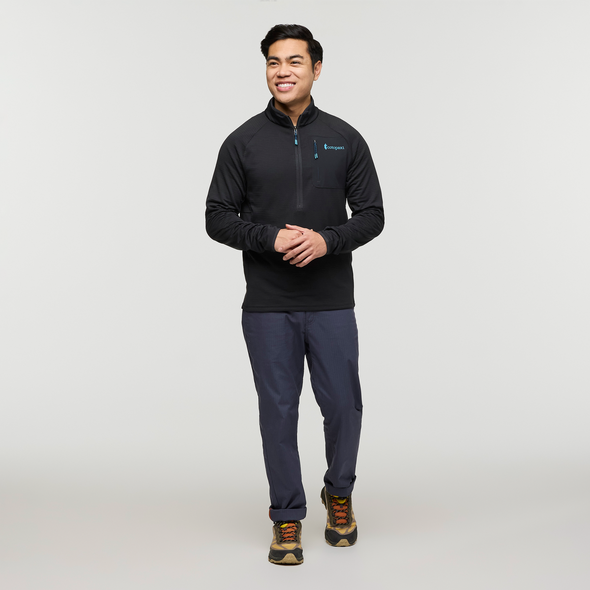 Otero Fleece Half-Zip Pullover - Men's, Cotopaxi Black, Model Justin
