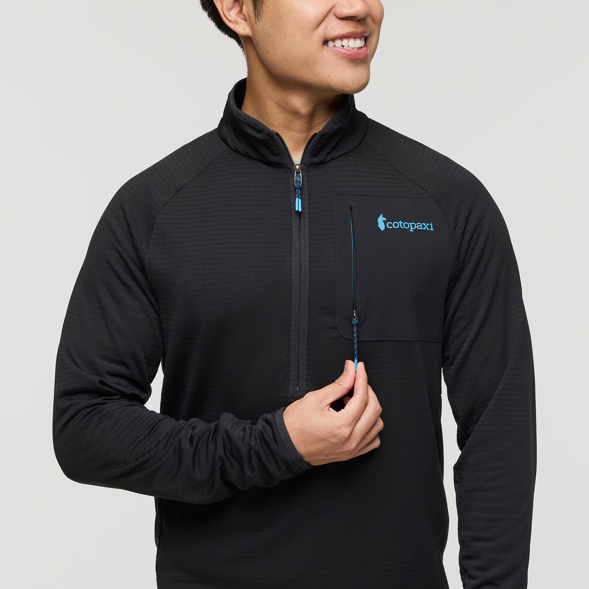 Otero Fleece Half-Zip Pullover - Men's, Cotopaxi Black, Model Justin