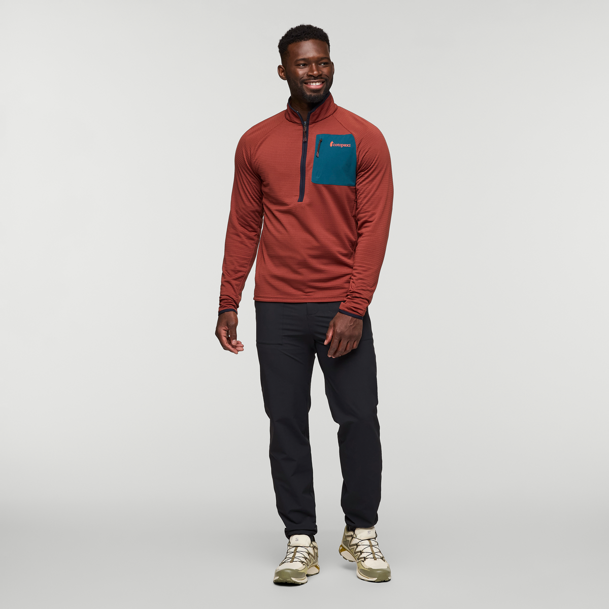 Otero Fleece Half-Zip Pullover - Men's, Rusty, Model Kirk
