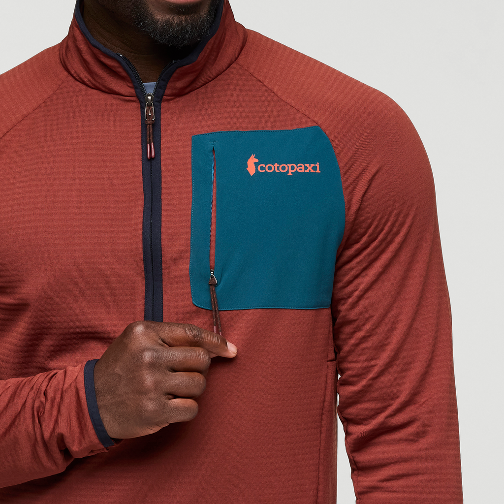 Otero Fleece Half-Zip Pullover - Men's, Rusty, Model Kirk