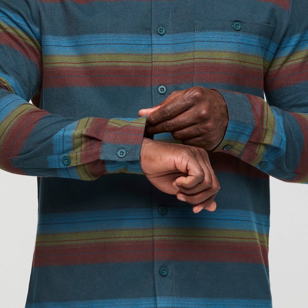 Quedo Flannel Shirt - Men's, Abyss Stripes, Model Kirk