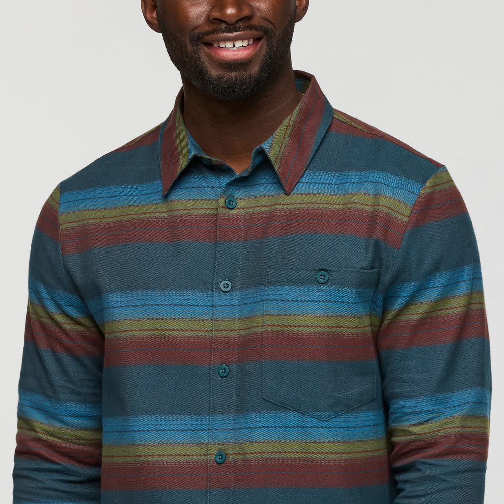 Quedo Flannel Shirt - Men's, Abyss Stripes, Model Kirk