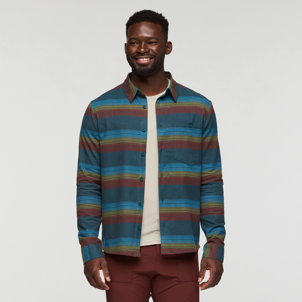 Quedo Flannel Shirt - Men's, Abyss Stripes, Model Kirk