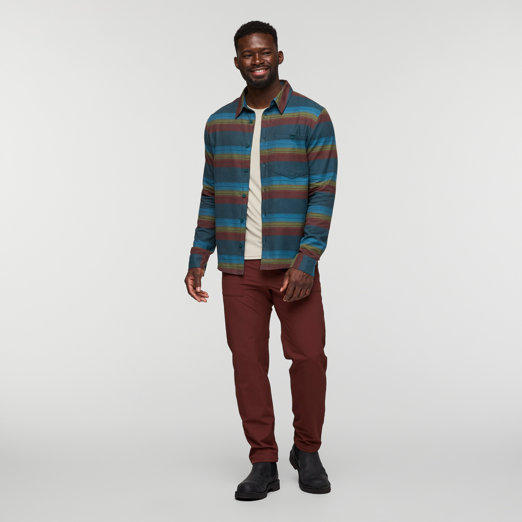 Quedo Flannel Shirt - Men's, Abyss Stripes, Model Kirk