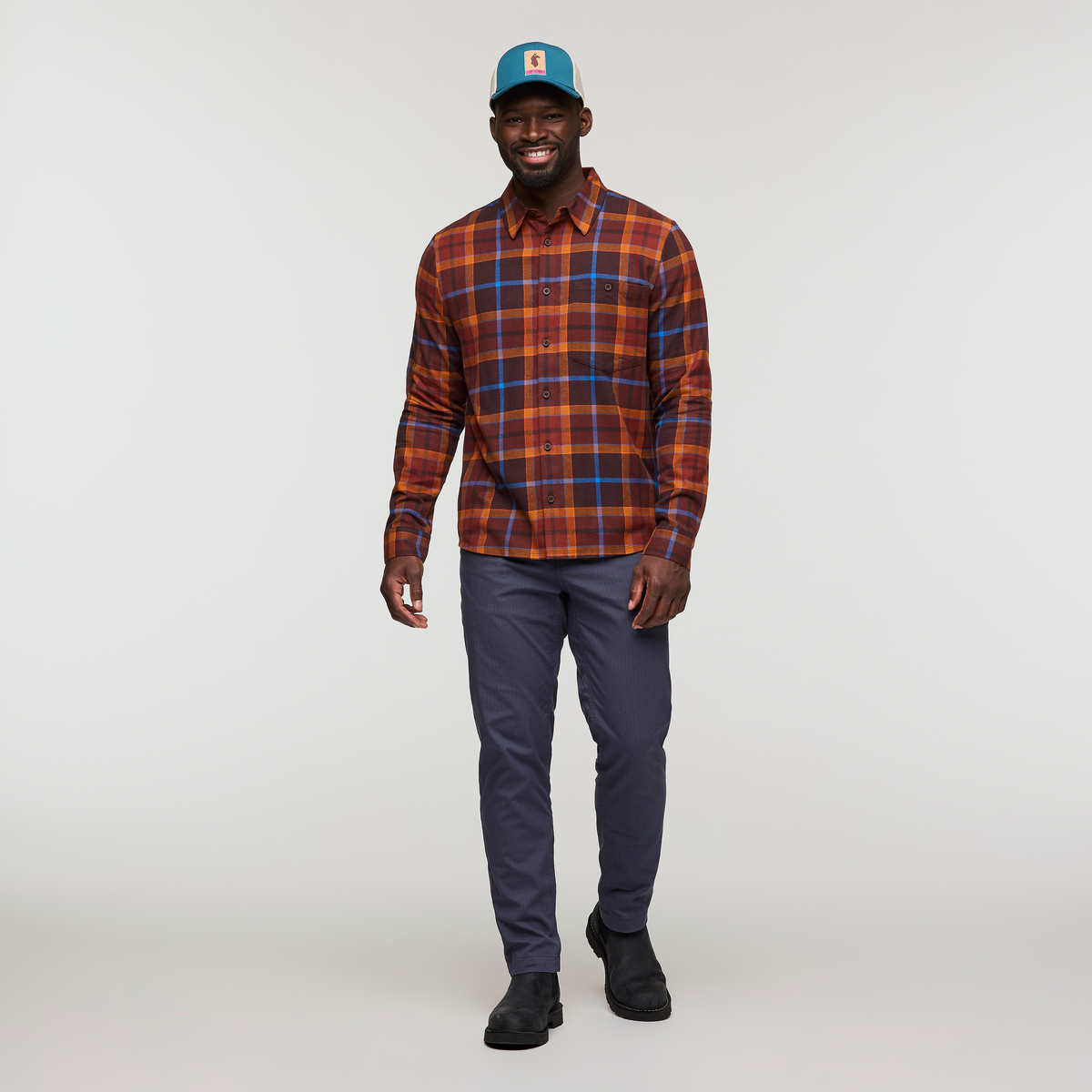 Quedo Flannel Shirt - Men's, Coffee Plaid, Model Kirk