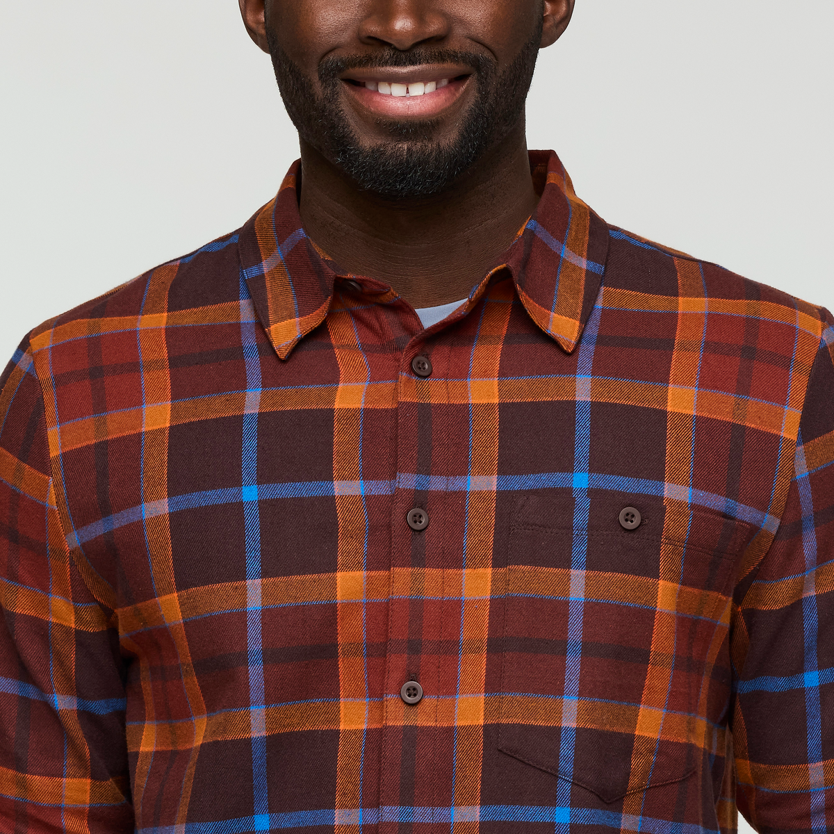 Quedo Flannel Shirt - Men's, Coffee Plaid, Model Kirk