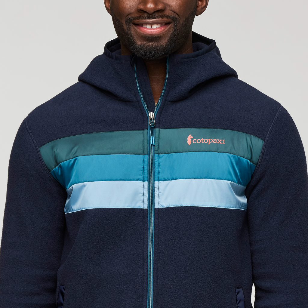 Teca Fleece Hooded Full-Zip Jacket, Mariana Trench, Model Kirk