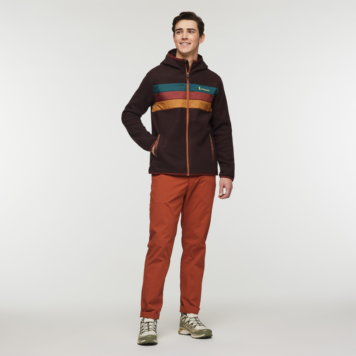 Teca Fleece Hooded Full-Zip Jacket - Men's, Sepia Sunset, Model Kellan
