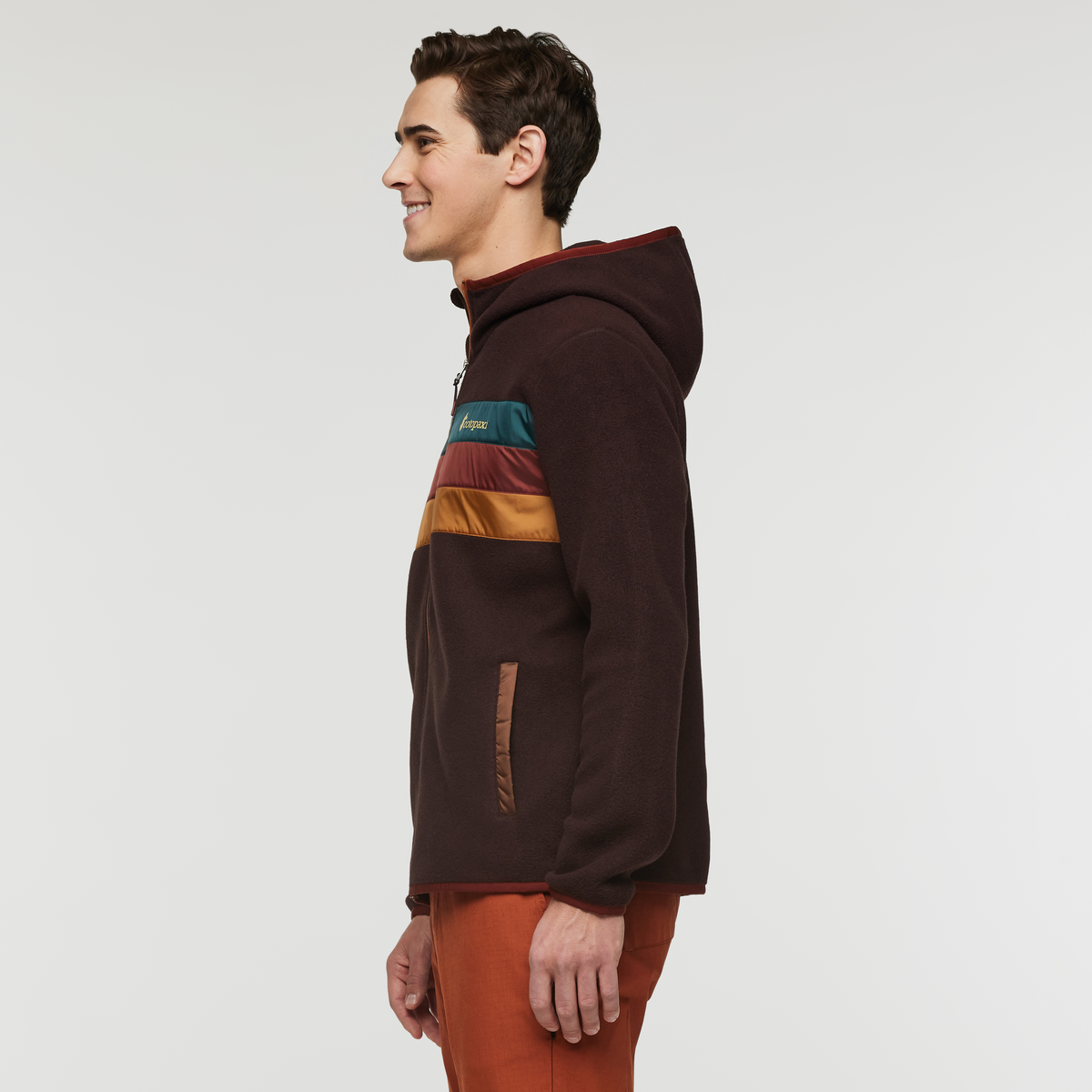 Teca Fleece Hooded Full-Zip Jacket - Men's, Sepia Sunset, Model Kellan