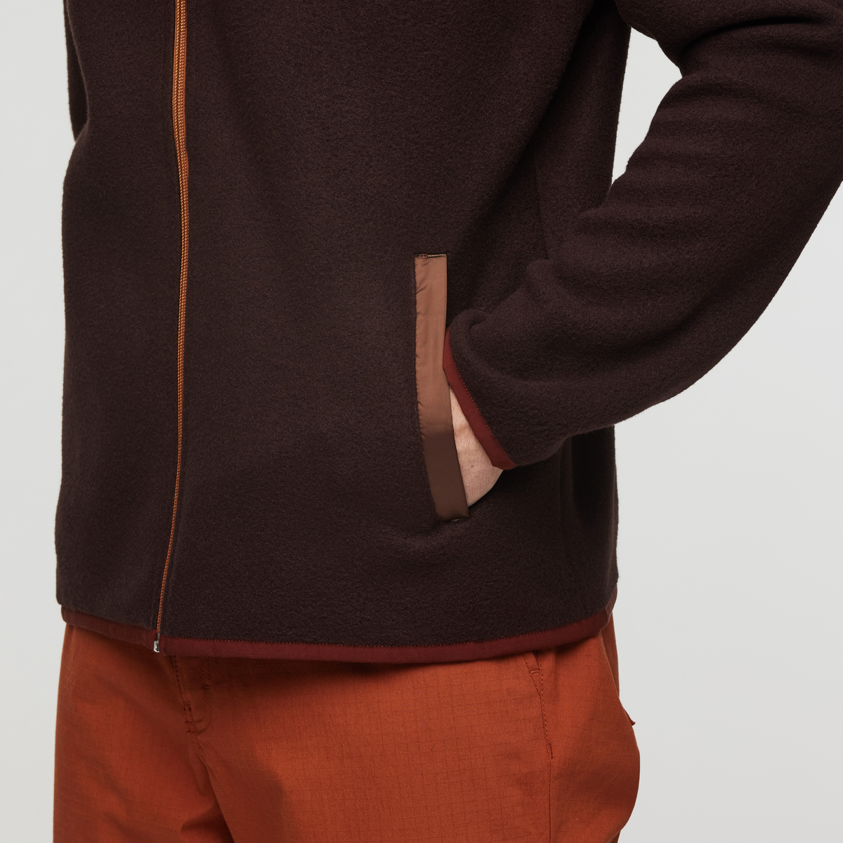 Teca Fleece Hooded Full-Zip Jacket - Men's, Sepia Sunset, Model Kellan