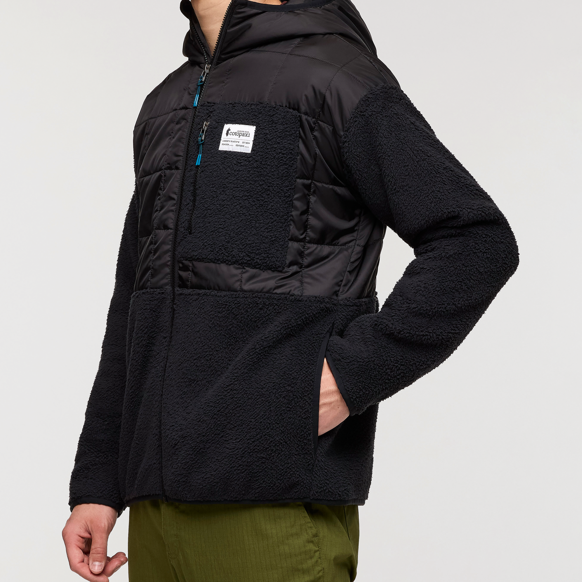 Trico Hybrid Hooded Jacket - Men's, Cotopaxi Black, Model Kellan