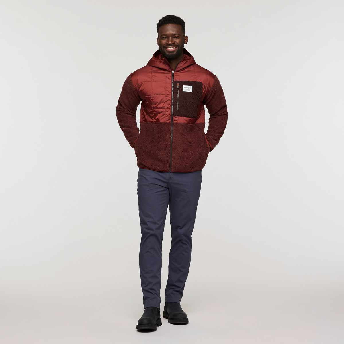 Trico Hybrid Hooded Jacket - Men's, Rusty/Chestnut, Model Kirk