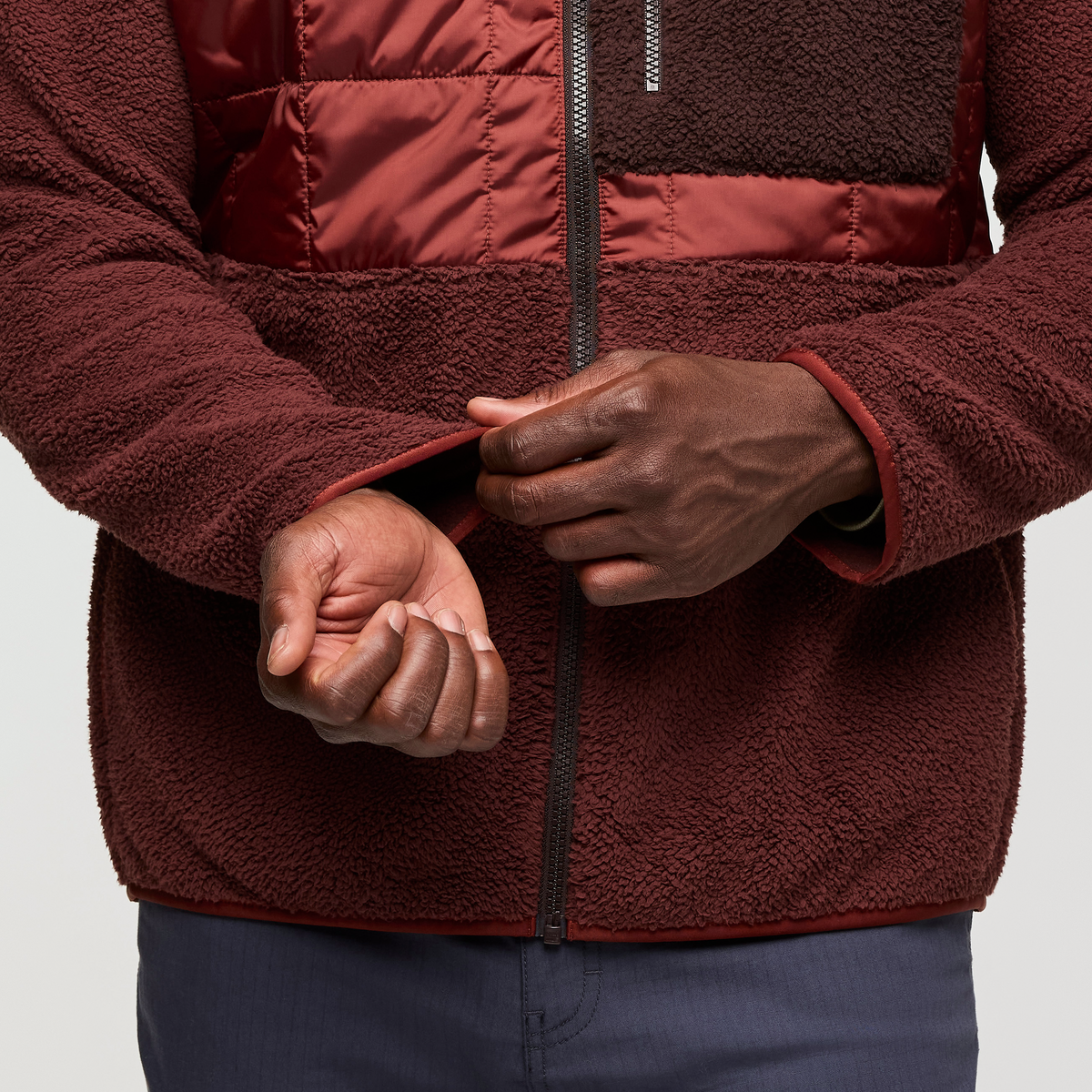 Trico Hybrid Hooded Jacket - Men's, Rusty/Chestnut, Model Kirk