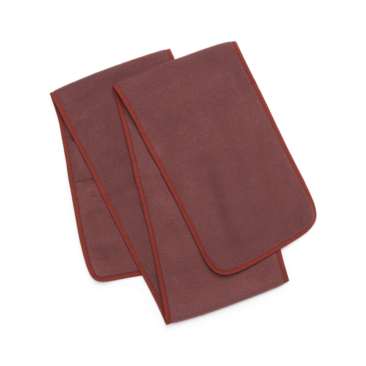Teca Fleece Scarf, Rust Bucket, Detail