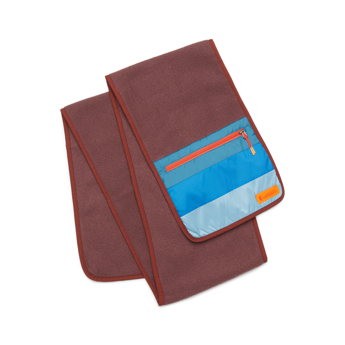 Teca Fleece Scarf, Rust Bucket, Detail