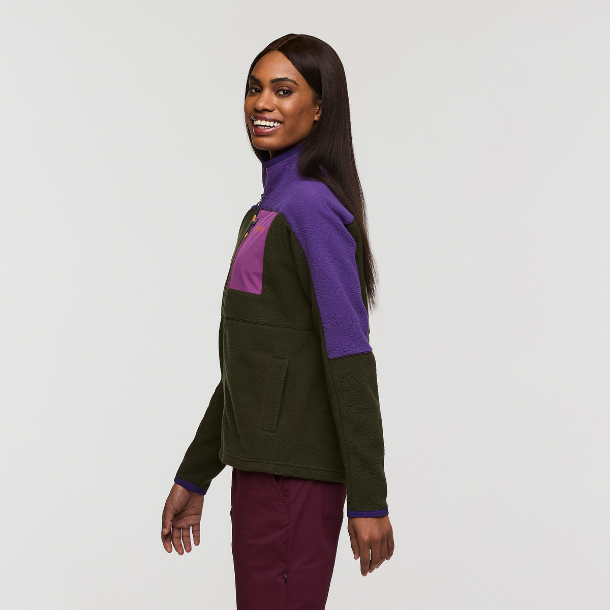Abrazo Fleece Full-Zip Jacket - Women's, Black Violet/Woods, Model Sydney