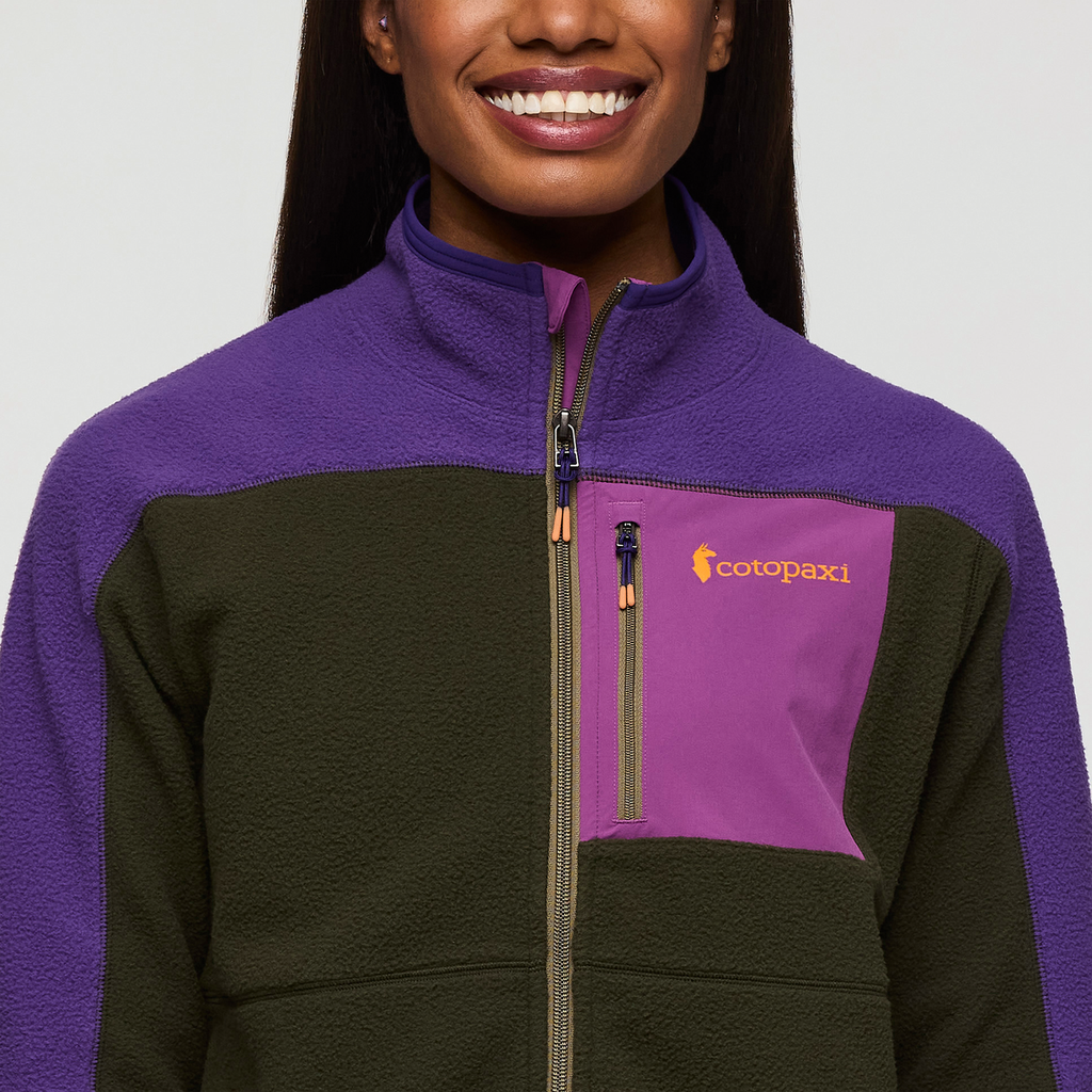 Abrazo Fleece Full-Zip Jacket - Women's, Black Violet/Woods, Model Sydney