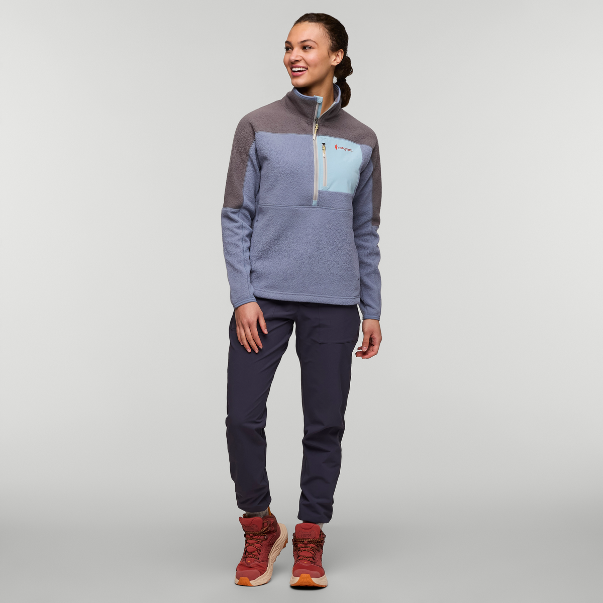 Abrazo Fleece Half-Zip Jacket - Women's, Cinder/Tempest, Model London