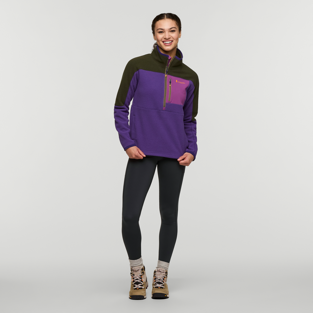 Abrazo Fleece Half-Zip Jacket - Women's, Woods/Black Violet, Model London